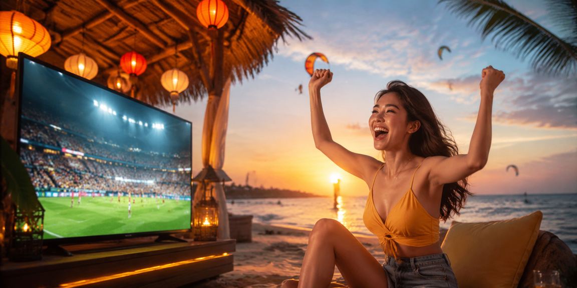 Người dùng Hội An theo dõi cá cược thể thao dưới ánh đèn lồng truyền thống